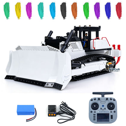 TOUCAN GZJC 1/12 Hydraulic Bulldozer D155AX White & Black & Red Version Full Kit, With Custom Color Options, Remote Controller & Battery Included
