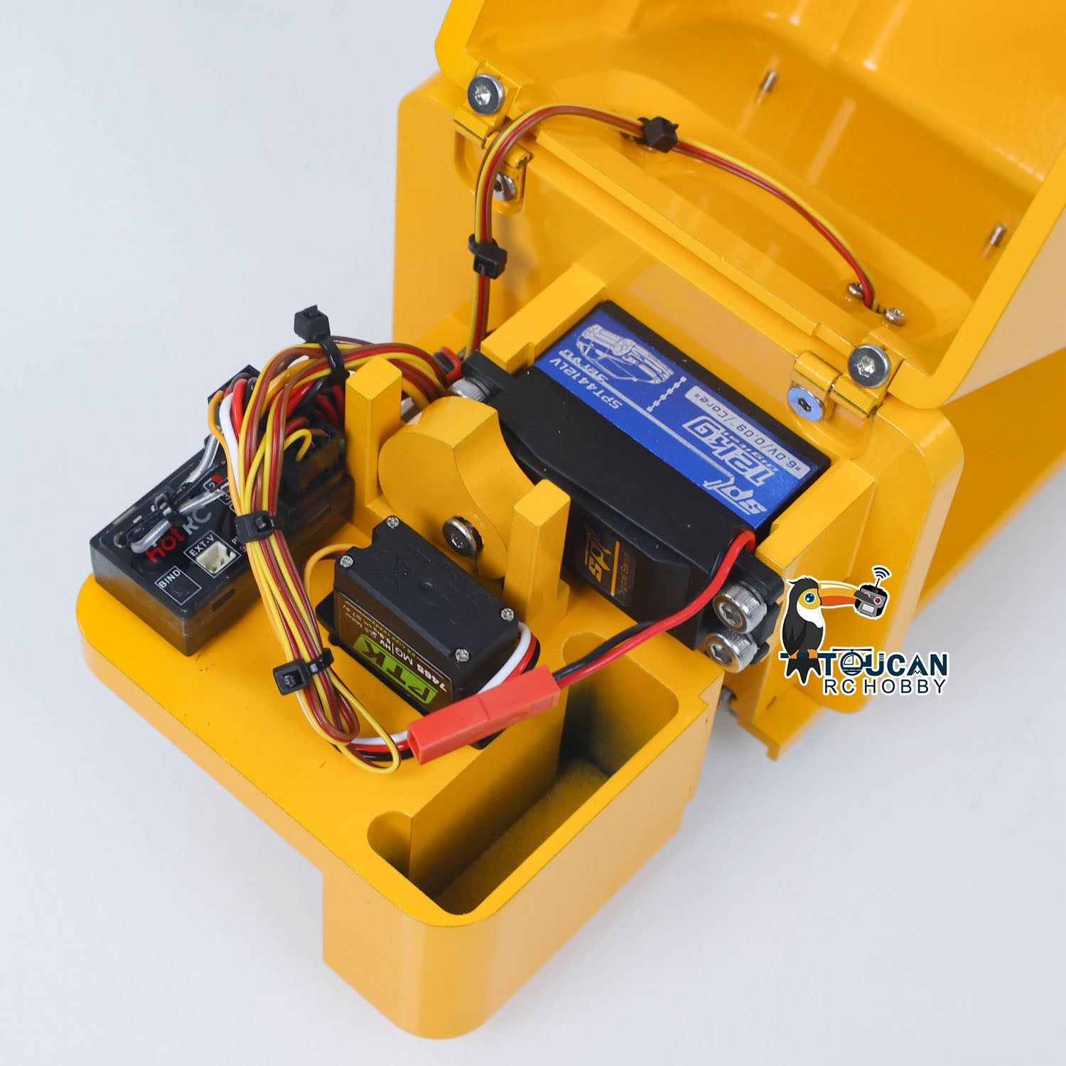 Toucan JC01 1/14 electric RC reach forklift battery compartment detail