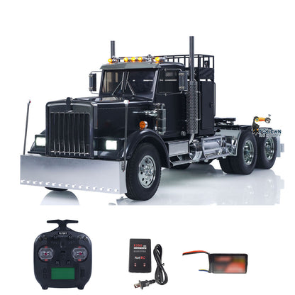 TOUCAN KingHauler 56336 1/14 RC 6X4 Tractor Truck, Original Black, 3-Speed Transmission, Chassis Suspension & Smoke System, Light & Sound System, Premium Metal Accessories, Remote Controller, Battery & Charger Included