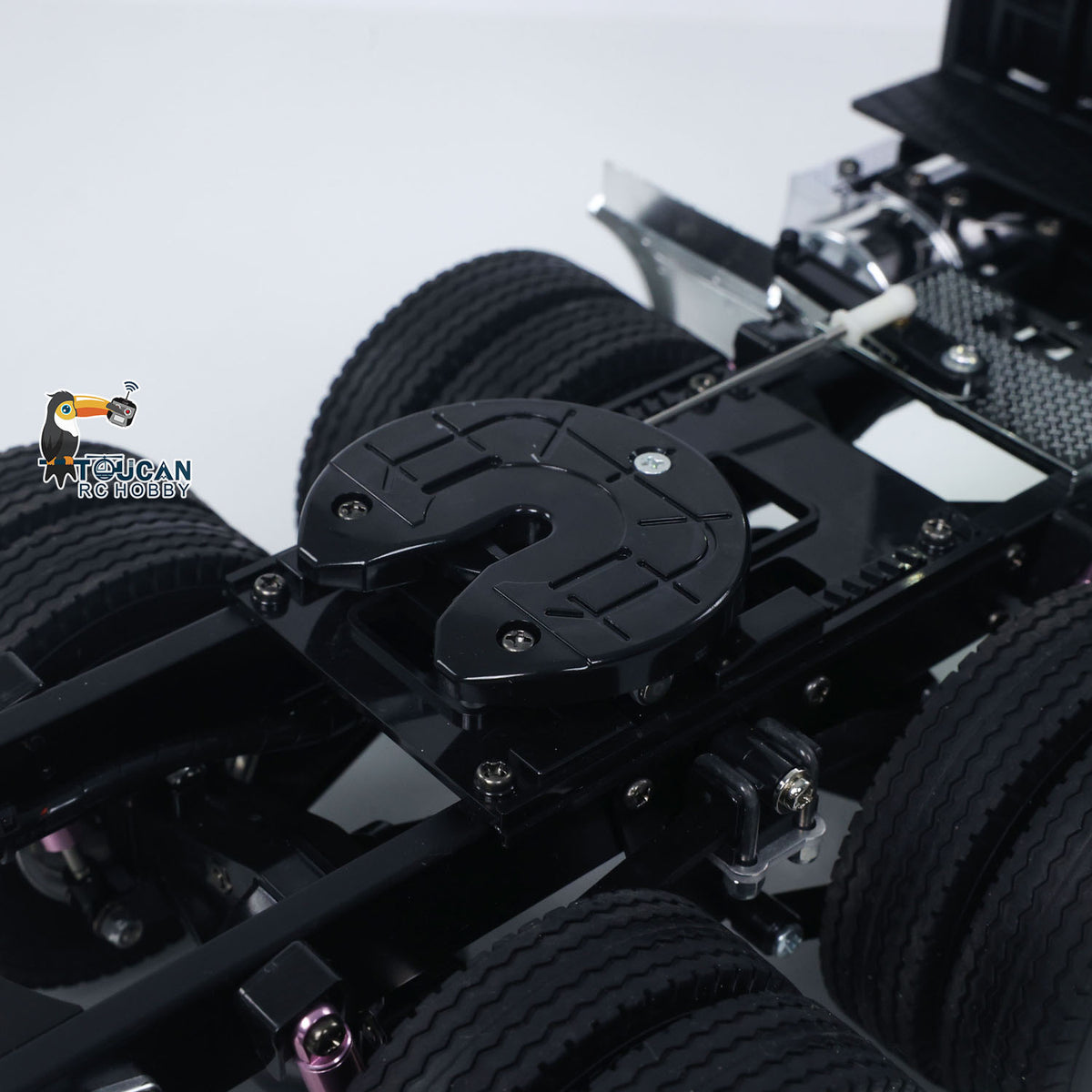 TOUCAN KingHauler 56336 1/14 RC 6X4 Tractor Truck Fifth Wheel Close-Up, Coupling Mechanism & Rear Chassis Structure Detail