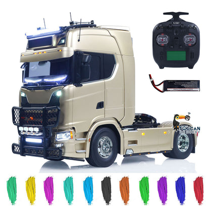TOUCAN Modified TAMIYA Chassis 56379 1/14 4x2 RC Tractor Truck Golden Pre‑assembled Body With Optional Custom Color