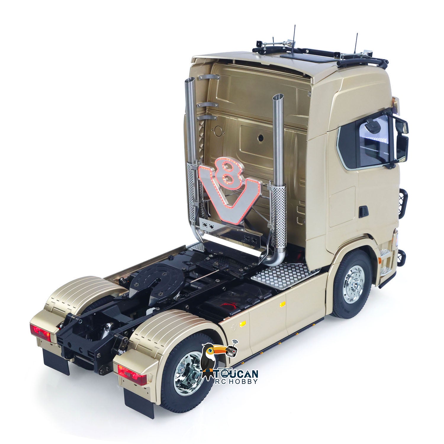 TOUCAN Modified TAMIYA Chassis 56379 1/14 4x2 RC Tractor Truck Rear 45‑Degree Oblique Shot