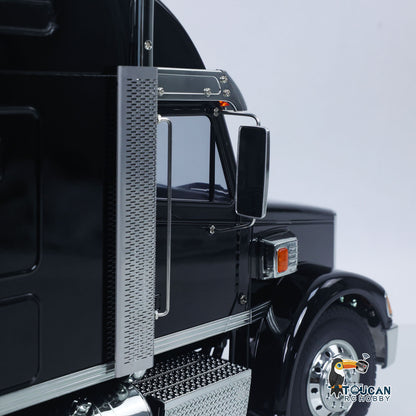 TOUCAN 1/14 RC 56314 6X4 Tractor Truck Cab Side View, Side Step, Air Intake Grille And Gloss Black Painted Door Shell Detail