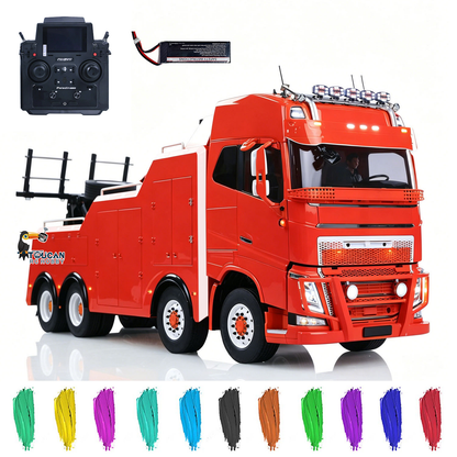 TOUCAN 1/14 RC 8X4 Road Rescue Wrecker Truck Red Version, With Remote Controller & Full Accessories, Multiple Custom Color Options, Modified 56360 Cab Shell