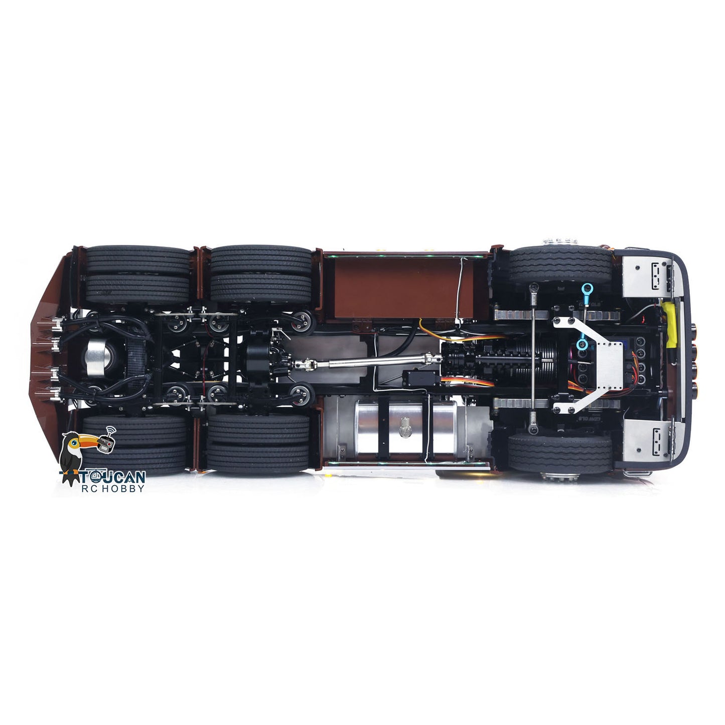 TOUCAN SC 770S 1/14 RC Tractor Truck 6x2 Metal Chassis Undercarriage Suspension System Display