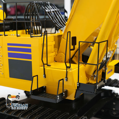 TOUCAN TYMX PC1250 1/8 RC Metal Hydraulic Tracked Excavator Boom Base Rear Side Close-Up, Heavy-Duty Metal Body Shell Structure