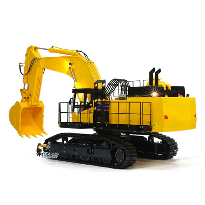 TOUCAN TYMX PC1250 1/8 RC Metal Hydraulic Tracked Excavator Yellow Full Side View, Manual Access Ladder Detail, Heavy-Duty All-Metal Body