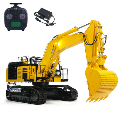 TOUCAN TYMX PC1250 1/8 RC Metal Hydraulic Tracked Excavator Yellow, Complete Kit With ST8 Remote Controller, Battery And Charger, Large-Diameter Hydraulic Cylinders