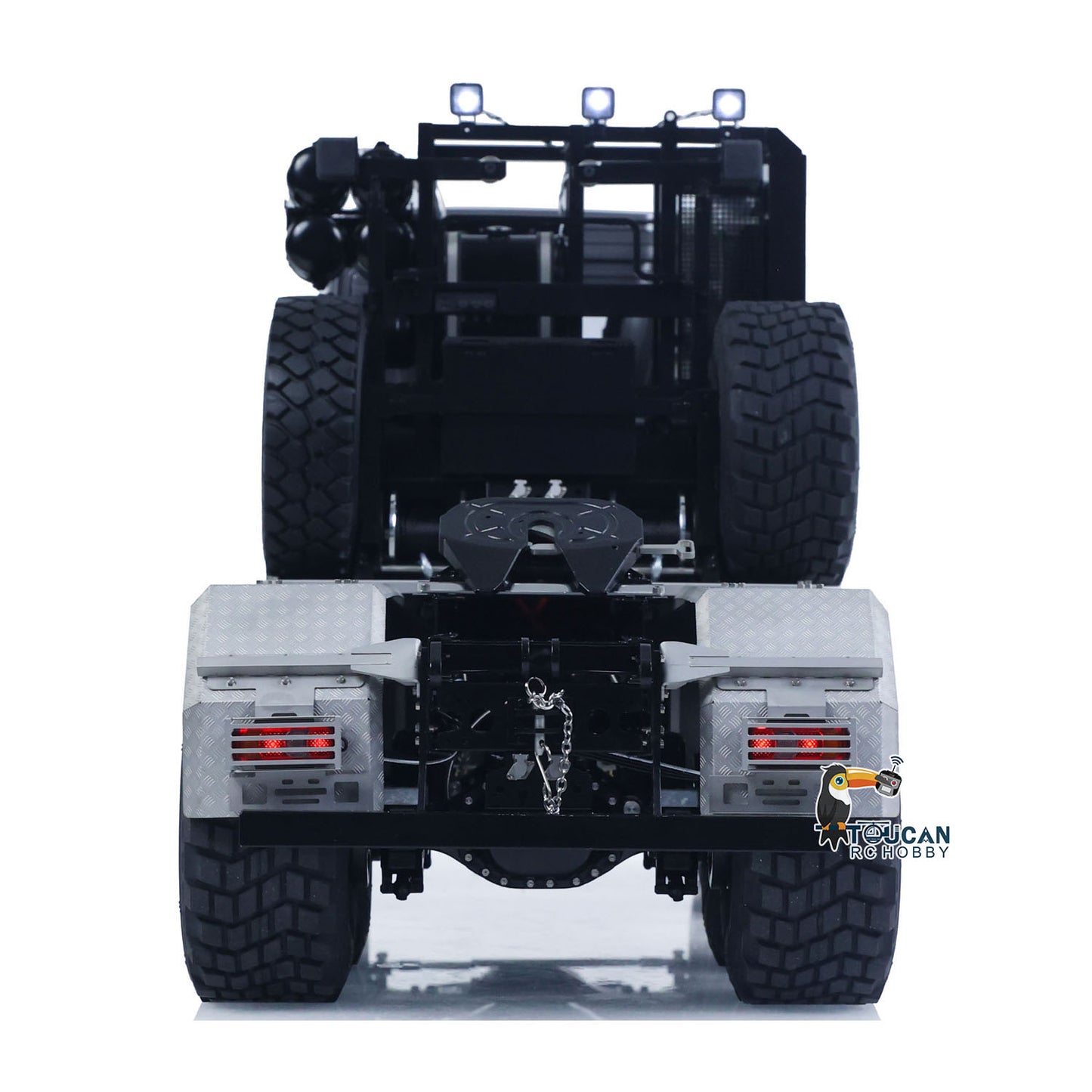 TOUCAN 1/14 RC 8x8 Off‑Road Tractor Truck Straight Rear View, Tail Lamp Assembly, Metal Wheel‑Side Reduction Axles, Central Differential Lock Structure