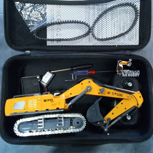 Second Hand CA Stock 1/50 RC Excavator K970 Engineering Vehicle Remote Control Electric Lifting Digger Metal Bucket Tracks Light Sound RTR Battery