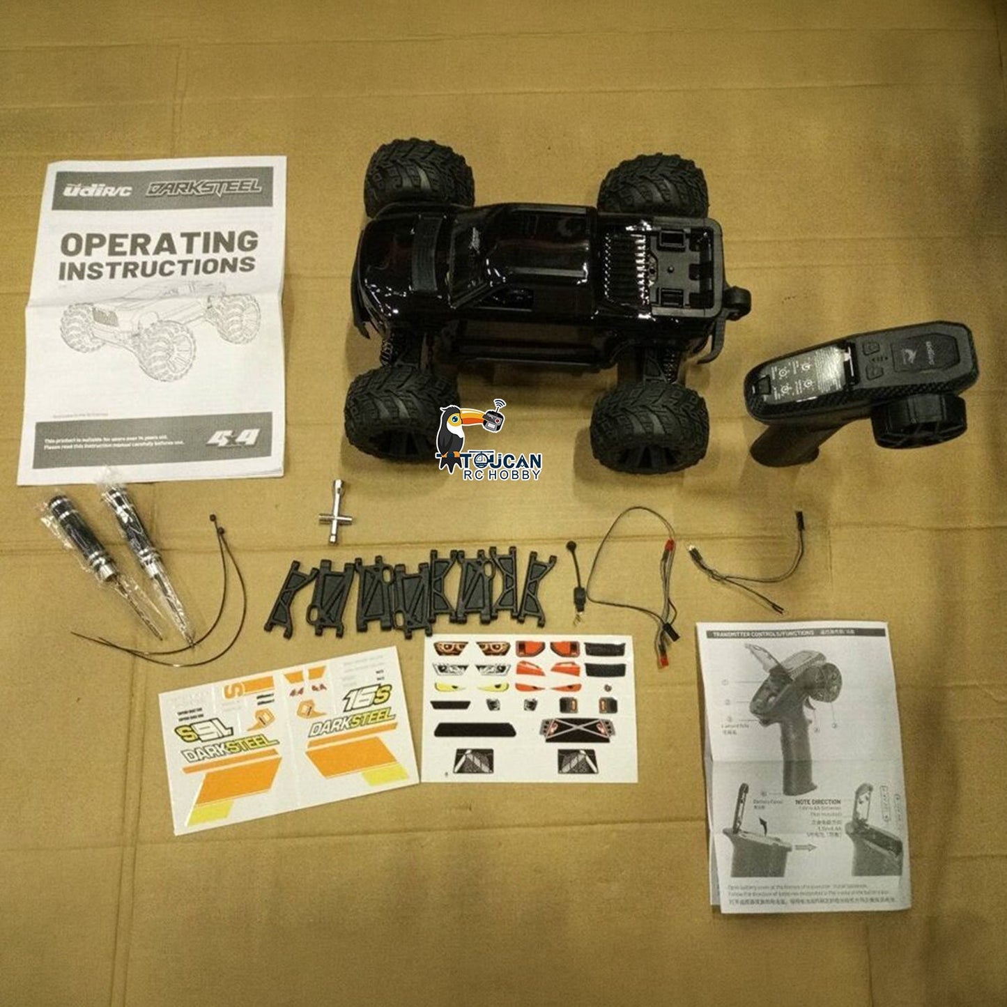 Second Hand Fast Shipping New UdiRC 1/16 Remote Control Off Road Vehicles Model UD1610S 4WD RC Big Tire Truck High Speed Brushless Motor ESC Toy Car Gift