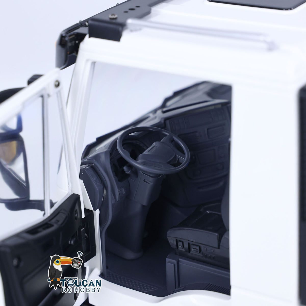 TOUCAN MD 1/14 RC 4x4 Hydraulic Dump Truck Cab Interior Close‑Up, Steering Wheel, Seat And Interior Trim Details