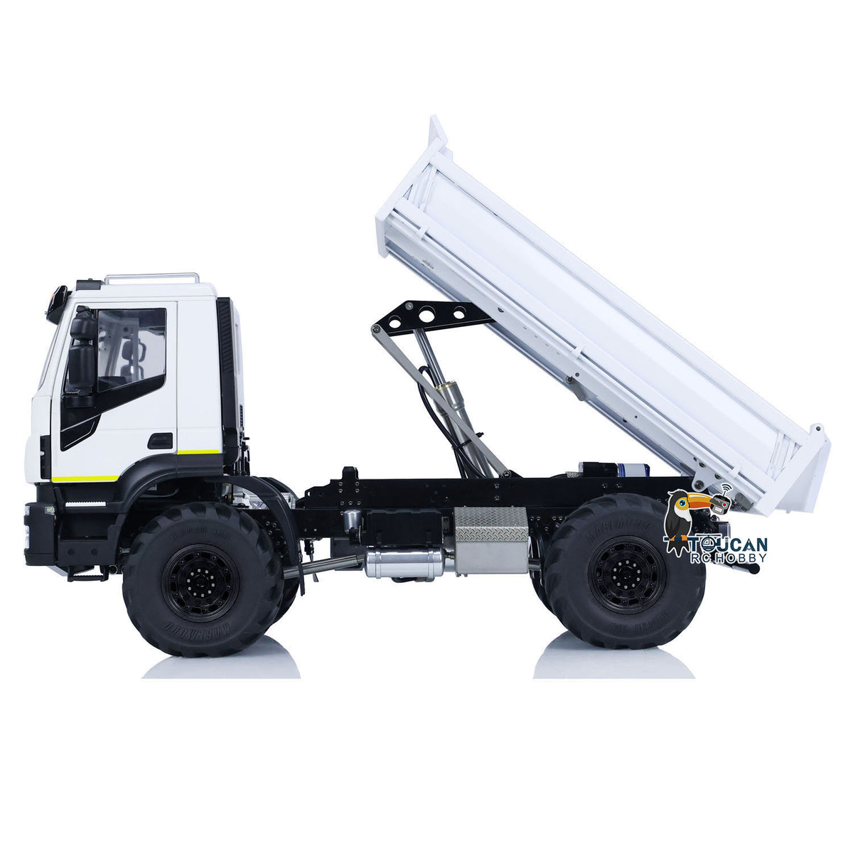 TOUCAN MD 1/14 RC 4x4 Hydraulic Dump Truck With Medium‑Tilt Cargo Bed, Demonstrate Hydraulic Dumping Function, 4x4 Off‑Road RC Model