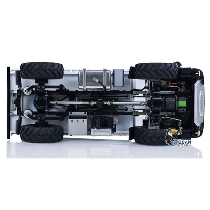 
TOUCAN MD 1/14 RC 4x4 Hydraulic Dump Truck Top‑Down Under‑Chassis View, Complete Drivetrain, Axles And Suspension Mechanical Layout