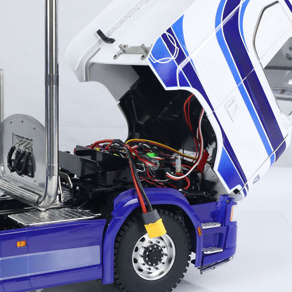 TOUCAN Modified MD 1/14 RC 6x6 Tractor Truck Tilt‑Open Cab Close‑Up, Display Internal Motor ESC Wiring Compartment, Pre‑Assembled Electronic Components