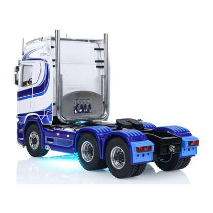 TOUCAN Modified MD 1/14 RC 6x6 Tractor Truck Rear Quarter View, Metal Chassis, 6x6 All‑Wheel Drive, Heavy‑Duty Rubber Tires And Metal Wheel Hubs