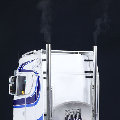 TOUCAN Modified MD 1/14 RC 6x6 Tractor Truck Rear Close‑Up, Working Smoke Unit Simulate Exhaust Smoke, Decorative Chimney Accessory