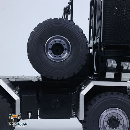 TOUCAN 1/14 RC 8x8 Off‑Road Tractor Truck Rear Spare‑Tire Close‑Up, Metal Chassis Frame, Off‑Road Wheel And Fender Assembly