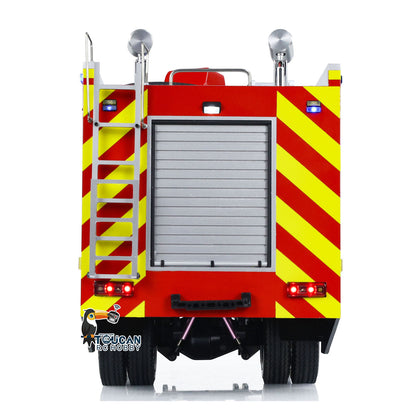 TOUCAN 1/14 4x2 RC PS010 Fire Truck Straight Rear View, Rear Access Ladder, Roller Shutter Door, Taillight And Warning Reflective Stripe