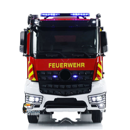 TOUCAN YLL 1/14 RC 6x4 PS007 Fire Truck Straight Front View, Cab Headlight Assembly, Roof Warning Light Bar, Realistic Front Cab Shell
