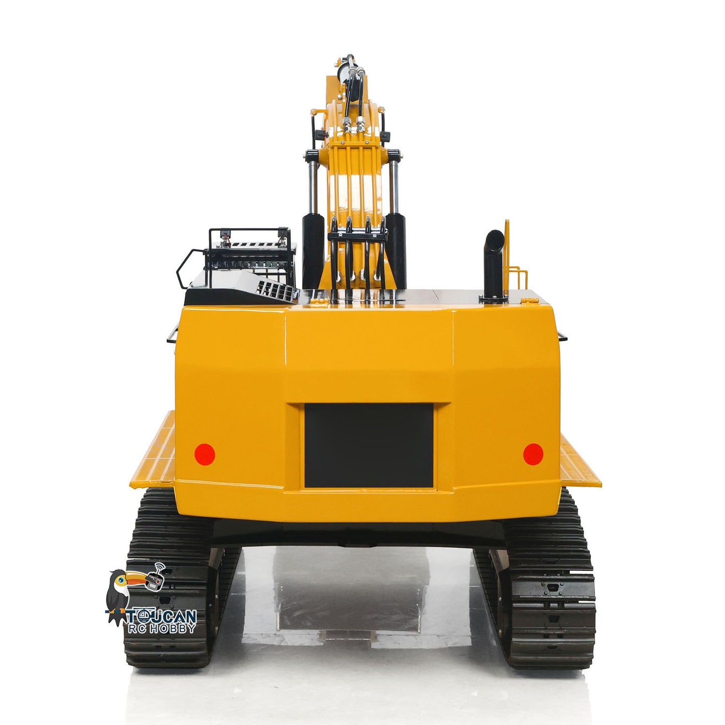 TYMX 1/8 metal hydraulic RC crawler excavator rear view