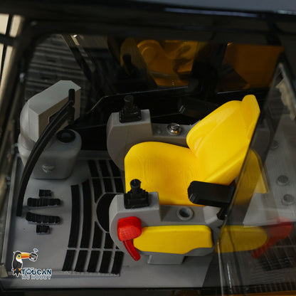 TYMX 1/8 RC hydraulic excavator cab interior detail