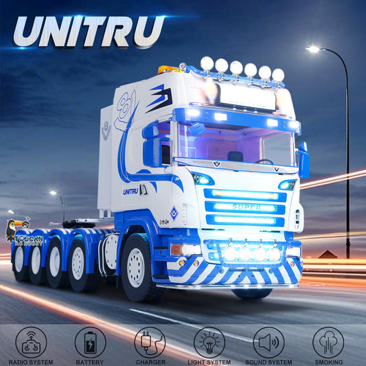 Unitru 04 1/14 Scania RC Tractor Truck 10x10 Heavy Duty Truck in Real Working Scene