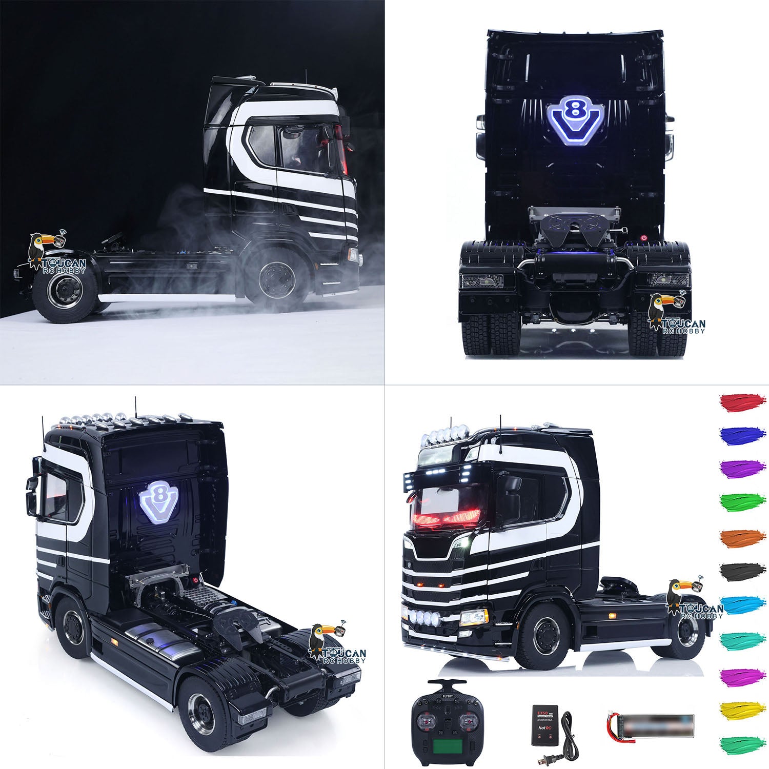 Unitru 05 770S RC Truck Magnetic High Roof Cab and Roof Lighting Detail