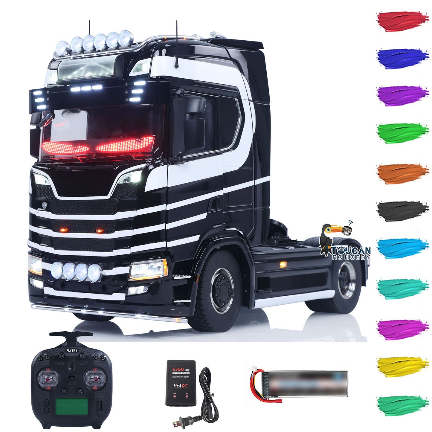 Unitru 05 770S 1/14 RC Semi Truck 4x4 Metal Chassis Side View