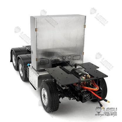 LESU 1/14 Metal 6x6 Chassis with 3Speed Transmission Differential Lock Axles for 3363 (56348) 1851 High Roof RC Tractor Truck