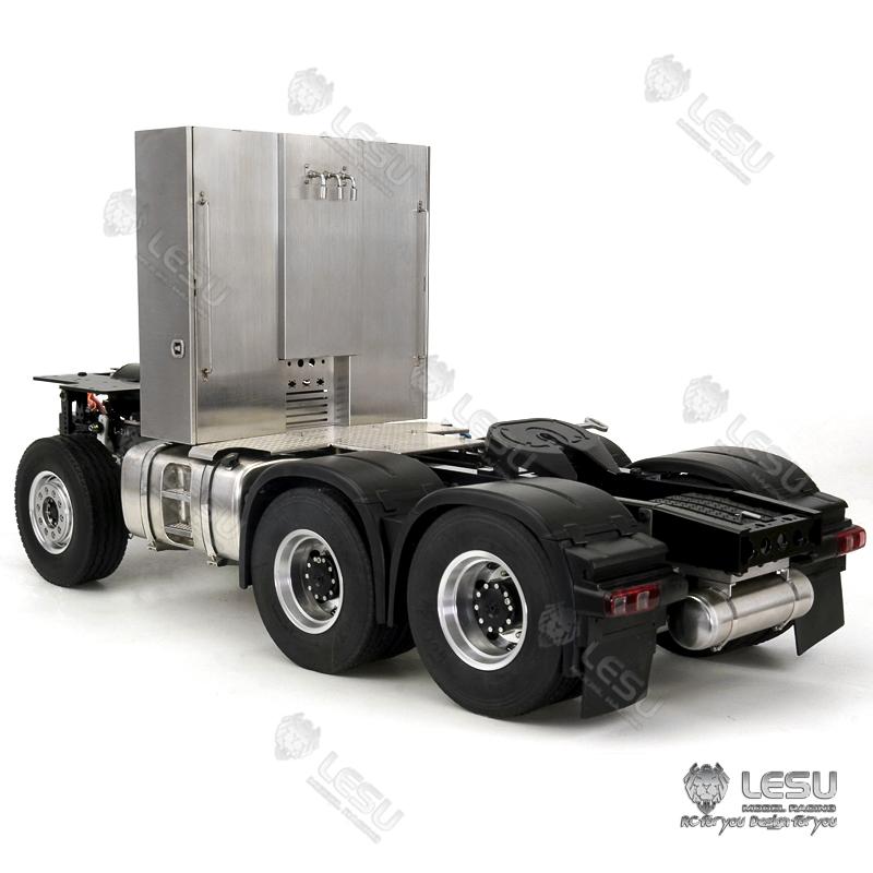 LESU 1/14 Metal 6x6 Chassis with 3Speed Transmission Differential Lock Axles for 3363 (56348) 1851 High Roof RC Tractor Truck
