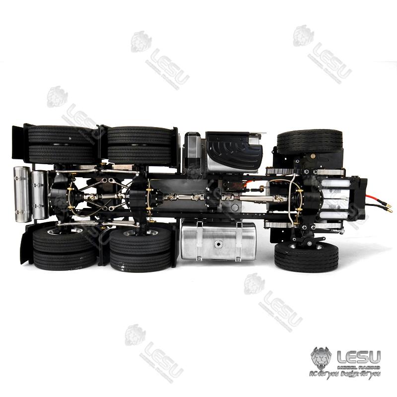 LESU 1/14 Metal 6x6 Chassis with 3Speed Transmission Differential Lock Axles for 3363 (56348) 1851 High Roof RC Tractor Truck