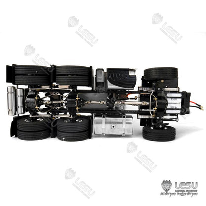 LESU 1/14 Metal 6x6 Chassis with 3Speed Transmission Differential Lock Axles for 3363 (56348) 1851 High Roof RC Tractor Truck
