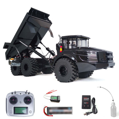 XDRC 1/14 Hydraulic Articulated Dump Truck Black Version Full Kit, With I6S Remote & Full Accessories, Brushless Walking Power, Hydraulic Steering Mechanism