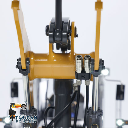 XDRC 580 1/14 Hydraulic Wheel Loader Boom Lift Cylinder Front Close-Up, Dual Hydraulic Cylinders & Lifting Mechanism Structure Detail