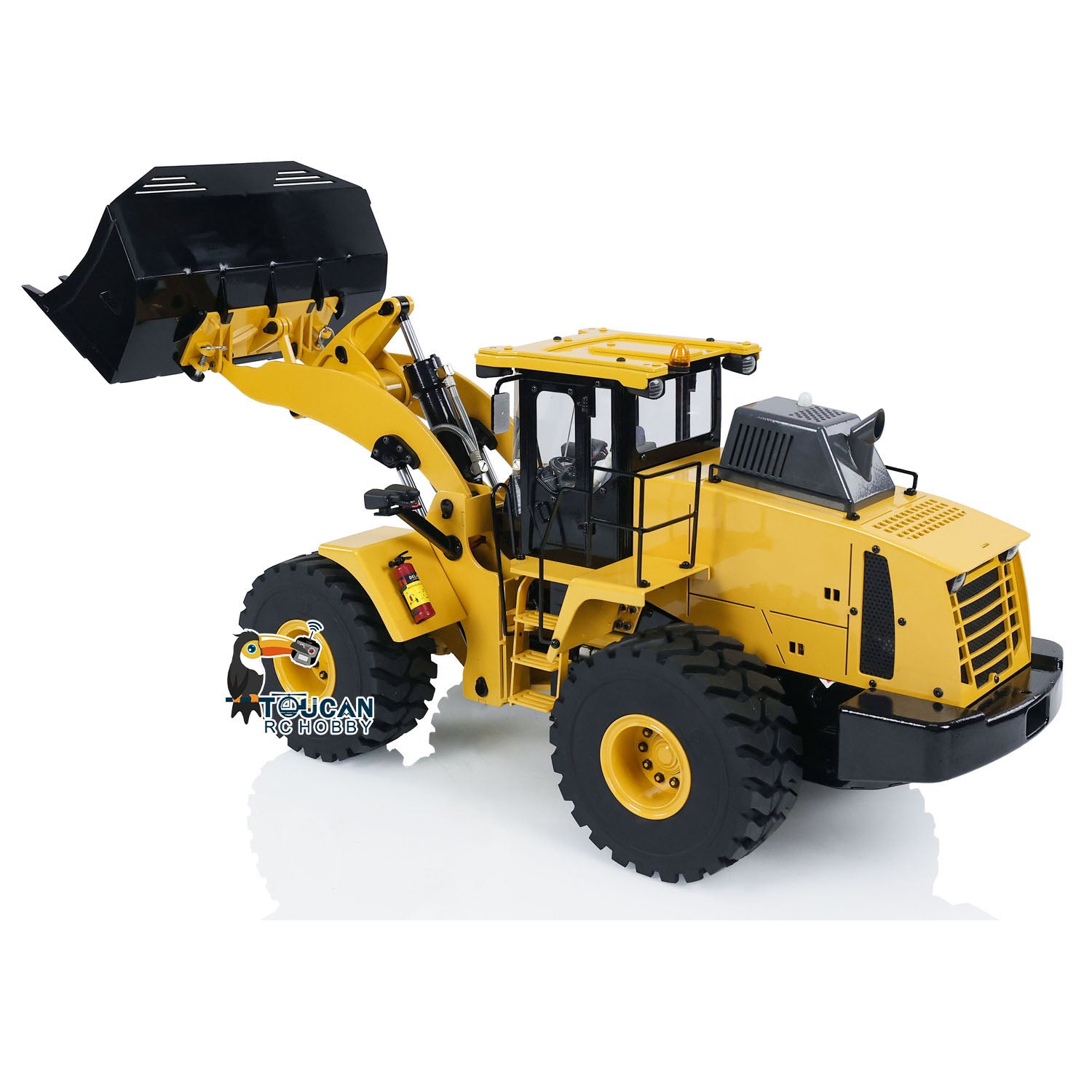 XDRC WA470 RC Hydraulic Loader With Metal Attachment Working Mode Display