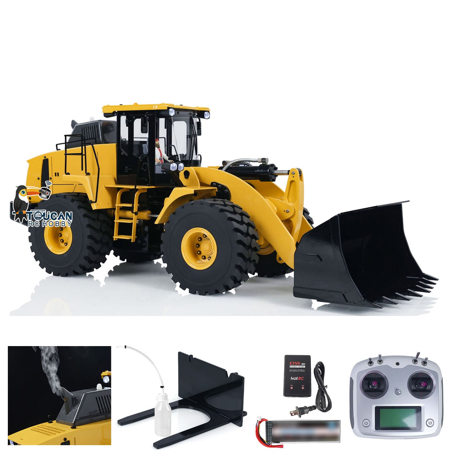 XDRC 1/14 RC Wheel Loader WA470 Smoke Light Sound Function Display Model