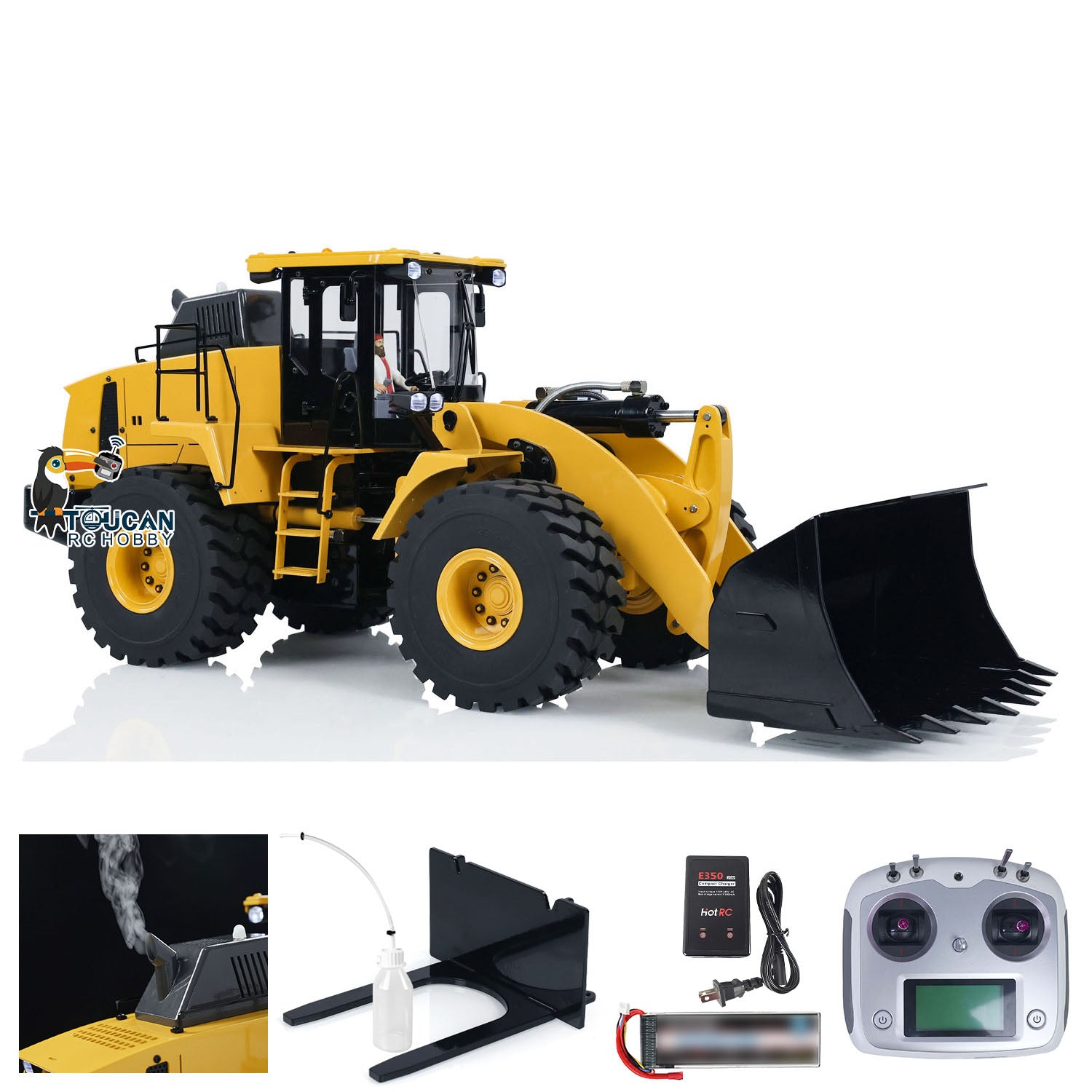 XDRC 1/14 RC Wheel Loader WA470 Smoke Light Sound Function Display Model