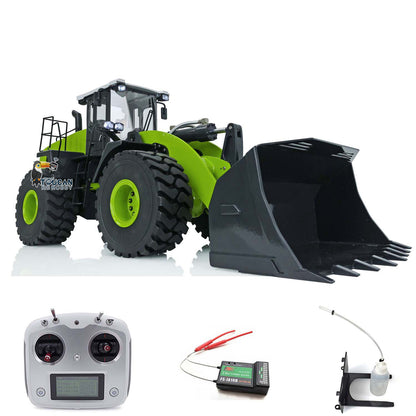 XDRC‑470 1/14 RC Hydraulic Wheel Loader Green‑Black Complete PNP, 38 Degree Max Steering Angle, 300mm Minimum Turning Radius
