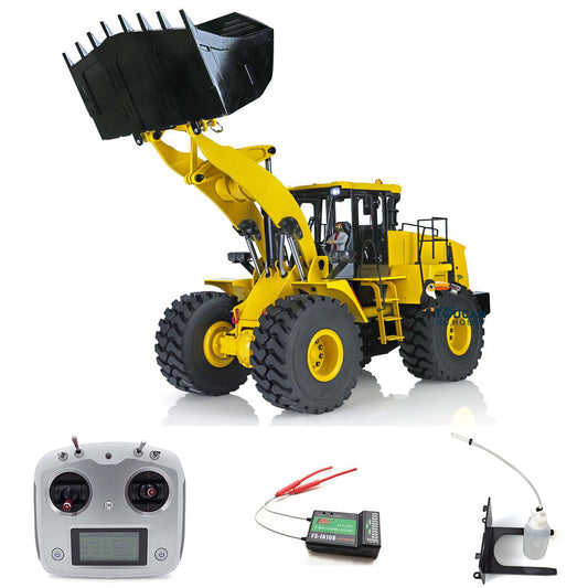 XDRC‑470 1/14 Full‑Metal RC Hydraulic Wheel Loader Yellow Version, Light & Sound System, Original Bucket And Manual Fork, Battery & Charger Not Included, Manual Quick‑Change Joint