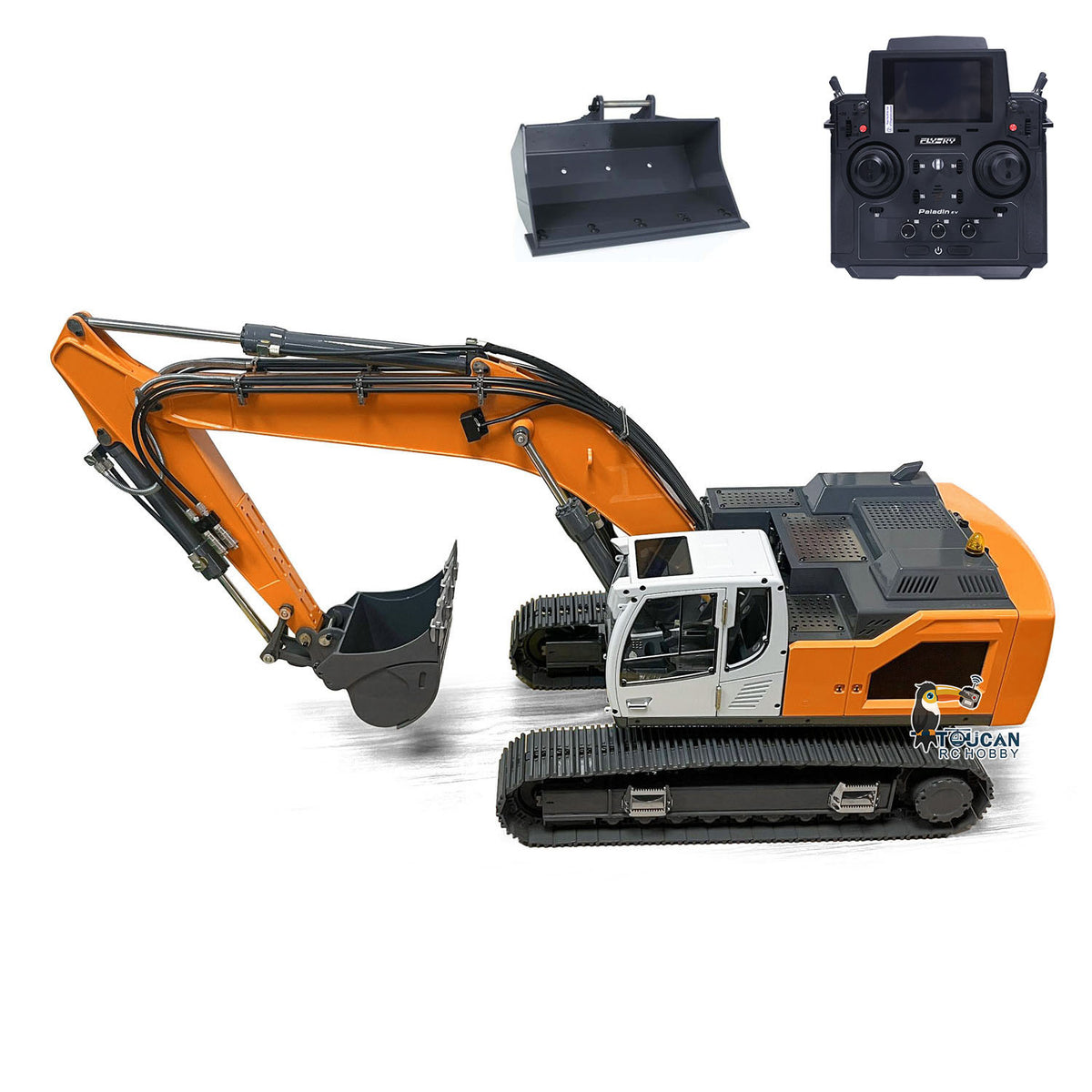 XDRC‑945 1/14 RC Hydraulic Excavator Orange Variant Complete Accessory PNP, Brushless Motor With Planetary Reducer, Multi‑Color Options Available