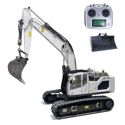 XDRC‑945 1/14 RC Hydraulic Excavator Silver‑Grey Model, 3.5MPA Rated Brushless Hydraulic Pump, Almost Full‑Metal Construction