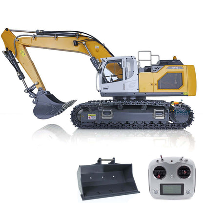 XDRC‑945 1/14 Full‑Metal RC Hydraulic Tracked Excavator Yellow Version, FlySky I6s Transmitter, Leveling Bucket & Manual Quick‑Detach, Light System, Battery & Charger And Sound Group Not Included
